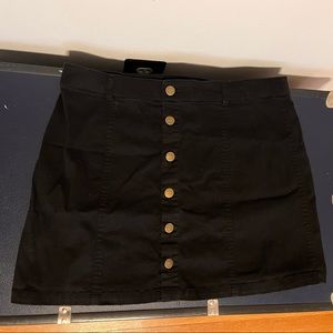 Black Button Front Skirt (with pockets!)